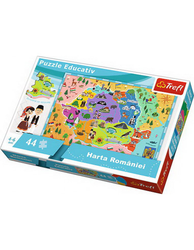 Puzzle Trefl Educational Cu Harta Romaniei,15543