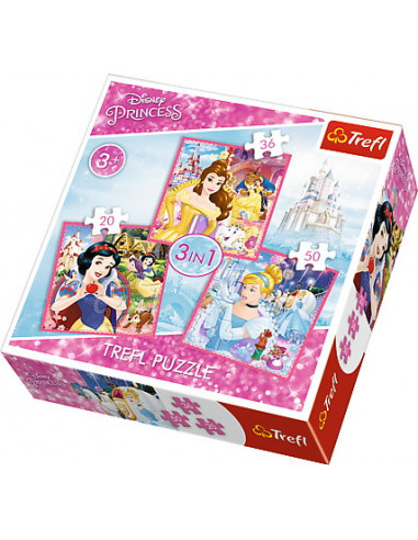 Puzzle Trefl 3in1 Lumea Minunata A Printeselor,34833