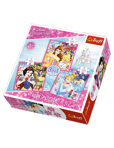 Puzzle Trefl 3in1 Lumea Minunata A Printeselor,34833