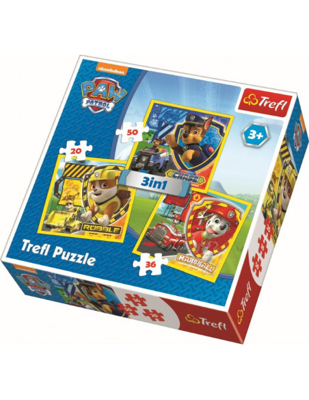Puzzle Trefl 3in1 Eroii Catelusi,34839