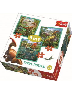 Puzzle Trefl 3in1 Lumea Extraordinara A Dinozaurilor,34837