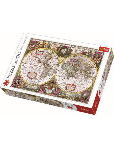 Puzzle Trefl 2000 Harta Noua A Mapamondului,27095