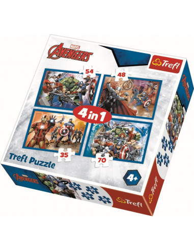 Puzzle Trefl 4in1 Razbunatorii Neinfricati,34310