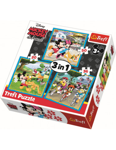 Puzzle Trefl 3in1 Mickey Mouse Si Prietenii,34846