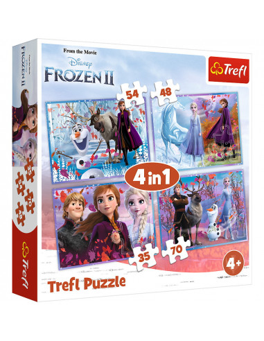 Puzzle Trefl 4in1 Frozen2 Calatorie Catre Necunoscut,34323