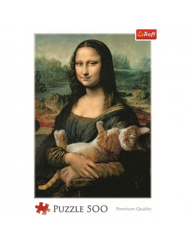 Puzzle Trefl 500 Monalisa Cu Pisica,37294