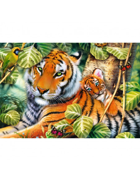 Puzzle Trefl 1500 Tigri Bengalezi In Padurea Tropicala,26159