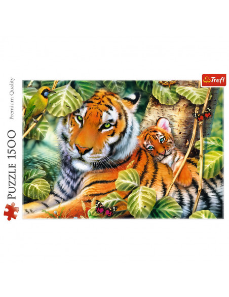 Puzzle Trefl 1500 Tigri Bengalezi In Padurea Tropicala,26159