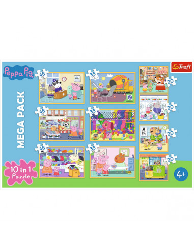 Puzzle Trefl 10in1 Purcelusa Peppa Pig Cu Prietenii,90358