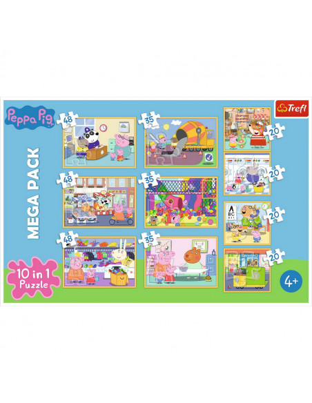Puzzle Trefl 10in1 Purcelusa Peppa Pig Cu Prietenii,90358