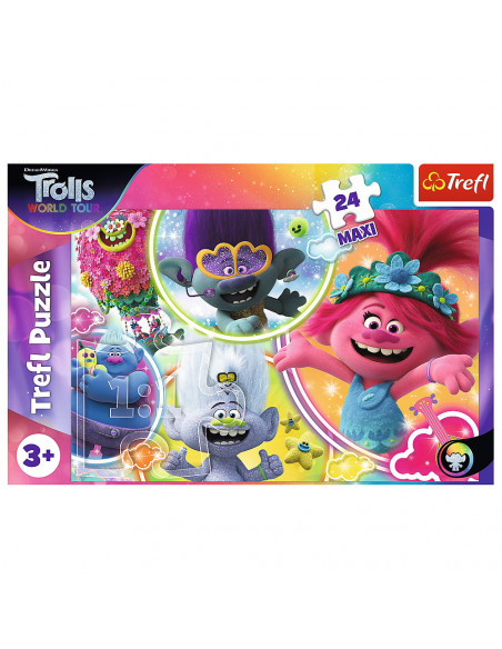 Puzzle Trefl 24 Maxi Lumea Muzicala A Trolilor,14318