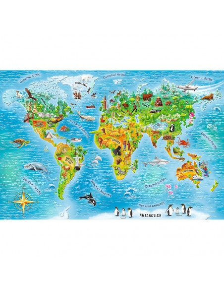 Puzzle Educational Harta Lumii 104 Piese,15575