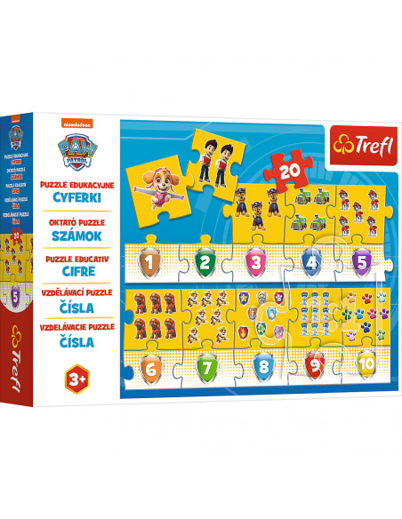 Puzzle Educational 20 Piese Numere Patrula Catelusilor,15578