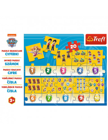 Puzzle Educational 20 Piese Numere Patrula Catelusilor,15578