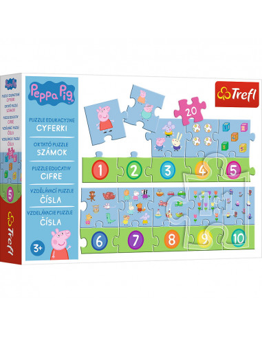 Puzzle Educational 20 Piese Numere Peppa Pig,15579