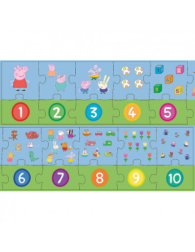 Puzzle Educational 20 Piese Numere Peppa Pig,15579