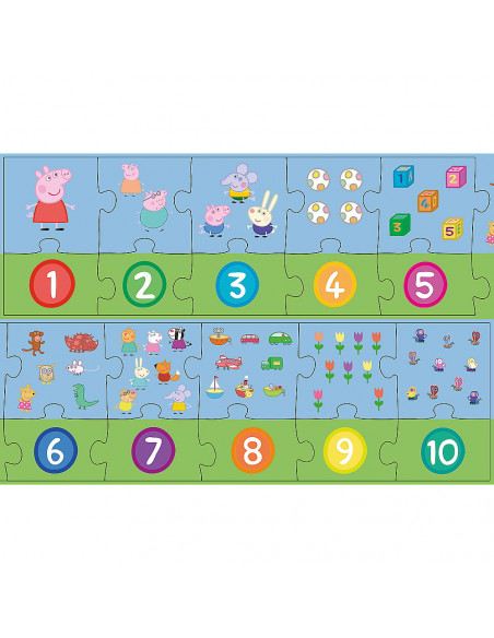 Puzzle Educational 20 Piese Numere Peppa Pig,15579