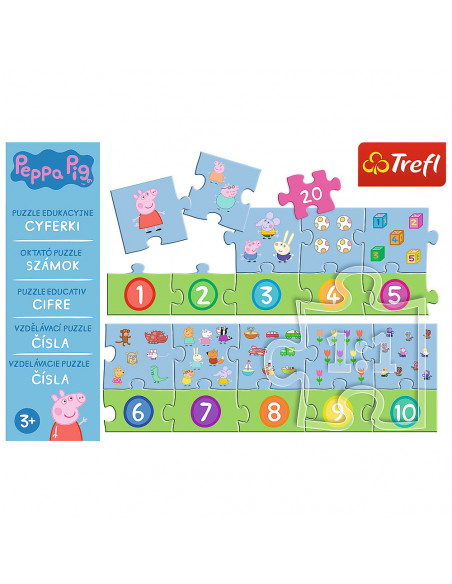 Puzzle Educational 20 Piese Numere Peppa Pig,15579