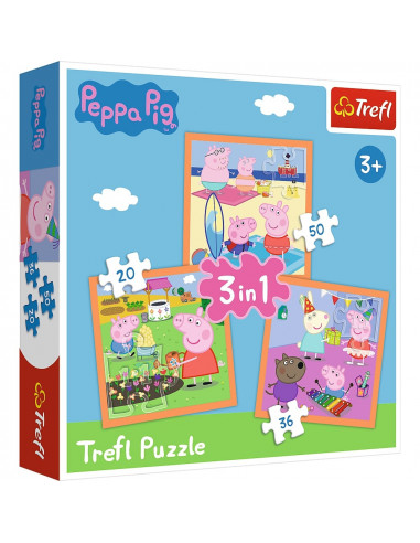 Puzzle Trefl 3in1 Inventiva Peppa Pig,34852