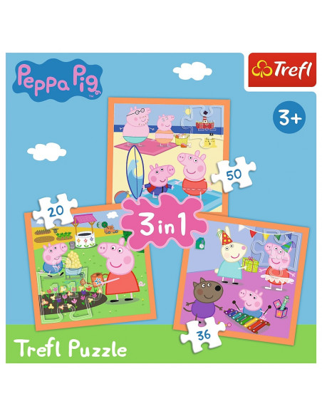 Puzzle Trefl 3in1 Inventiva Peppa Pig,34852