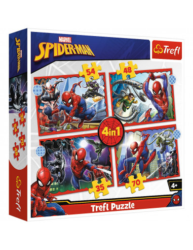 Puzzle Trefl 4in1 Spiderman - Eroul Spiderman,34384