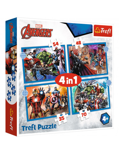 Puzzle Trefl 4in1 Avengers - Razbunatorii Curajosi,34386