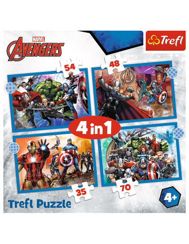 Puzzle Trefl 4in1 Avengers - Razbunatorii Curajosi,34386