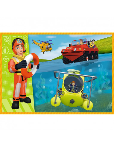 Puzzle Trefl 4in1 Pompierul Sam - Curajosul Sam,34387