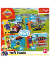 Puzzle Trefl 4in1 Pompierul Sam - Curajosul Sam,34387