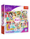 Puzzle Trefl 4in1 Disney Princess - Ziua Fericita,34385