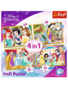 Puzzle Trefl 4in1 Disney Princess - Ziua Fericita,34385