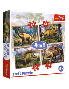 Puzzle Trefl 4in1 Dinozaurii Interesanti,34383