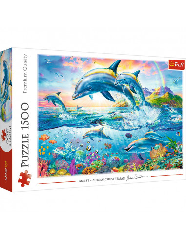 Puzzle Trefl 1500 Familia De Delfini,26162