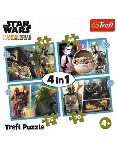 Puzzle Trefl 4in1 Star Wars - Mandalorianul,34397