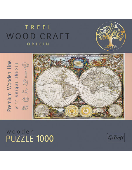 Puzzle Trefl Din Lemn 1000 Piese Harta Lumii Antice,20144