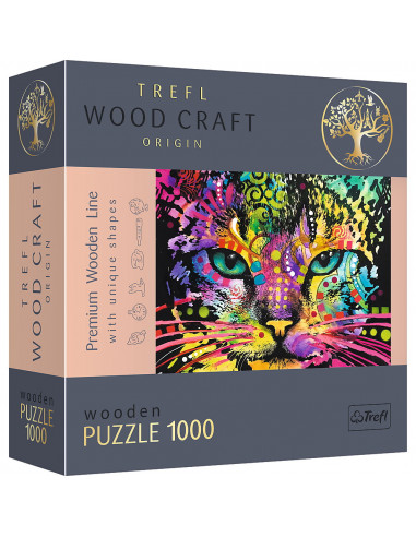 Puzzle Trefl Din Lemn 1000 Piese Pisicuta Colorata,20148
