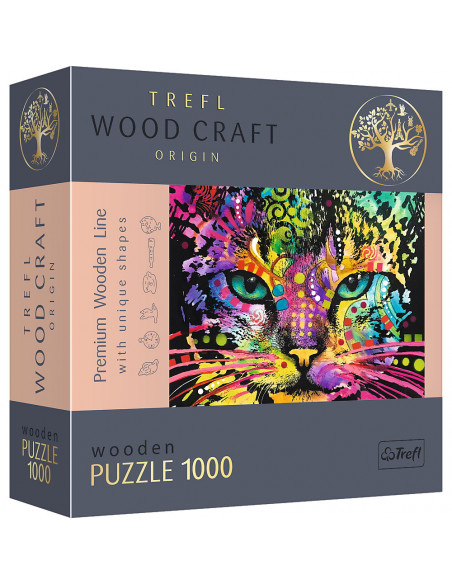 Puzzle Trefl Din Lemn 1000 Piese Pisicuta Colorata,20148