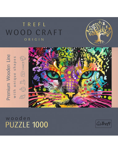 Puzzle Trefl Din Lemn 1000 Piese Pisicuta Colorata,20148