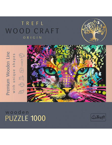 Puzzle Trefl Din Lemn 1000 Piese Pisicuta Colorata,20148