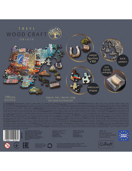 Puzzle Trefl Din Lemn 1000 Piese New York,20147