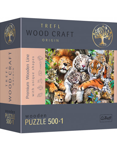 Puzzle Trefl Din Lemn 500+1 Piese Felinele Din Jungla,20152