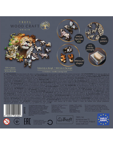 Puzzle Trefl Din Lemn 500+1 Piese Felinele Din Jungla,20152