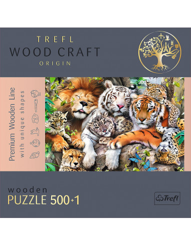 Puzzle Trefl Din Lemn 500+1 Piese Felinele Din Jungla,20152