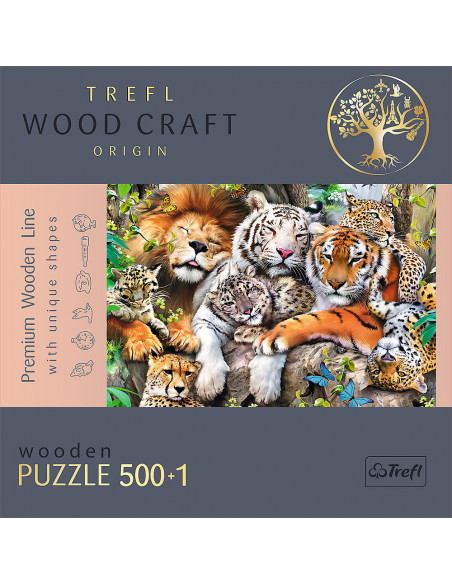 Puzzle Trefl Din Lemn 500+1 Piese Felinele Din Jungla,20152