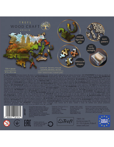 Puzzle Trefl Din Lemn 500+1 Piese Central Park New York,20157
