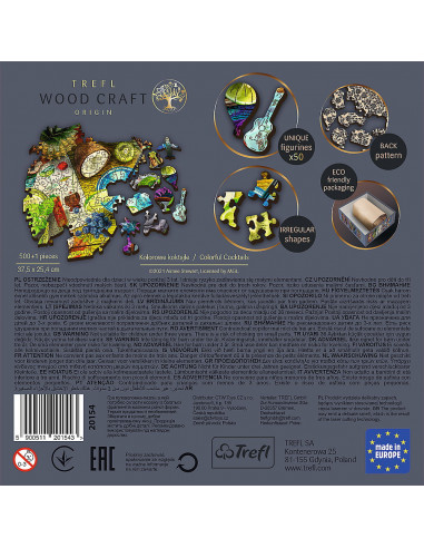 Puzzle Trefl Din Lemn 500+1 Piese Cocktailurile Colorate,20154