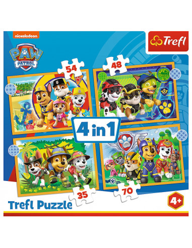 Puzzle Trefl 4in1 Patrula Catelusilor - Sarbatorile,34395