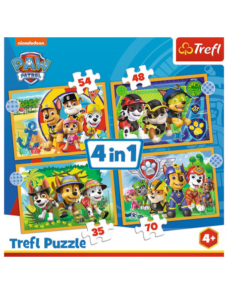 Puzzle Trefl 4in1 Patrula Catelusilor - Sarbatorile,34395