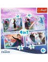 Puzzle Trefl 4in1 Frozen - Magia Din Padure,34398