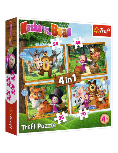 Puzzle Trefl 4in1 Masha Si Ursul In Padure,34388